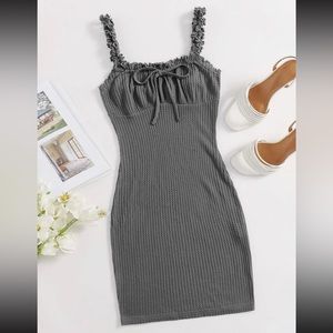 Small Gray Ruched Bust Dress
